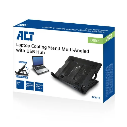 Laptop cooling stand, up to 17', adjustable height (5 positions), 2-port hub, 2008716065491401 03 