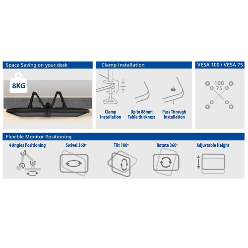 ACT Monitor Stand AC8302, 2008716065491449 06  — OK Office ACT Monitor Stand AC8302, 2008716065491449 06