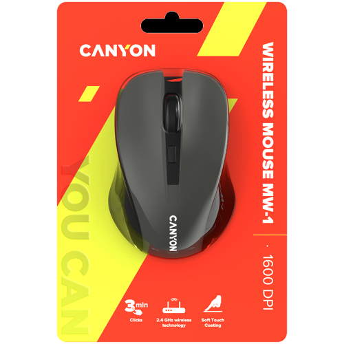 Безжична мишка Canyon MW-1, сива, 2008717371865580 06  — OK Office Безжична мишка Canyon MW-1, сива, 2008717371865580 06