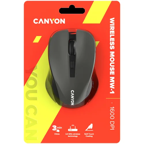 Безжична мишка Canyon MW-1, сива, 2008717371865580 06 