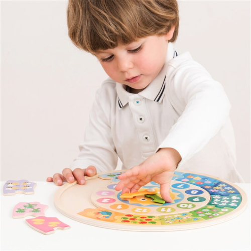 Дървен пъзел New classic Toys Часовник  2 в 1, 2+ години, 2008718446182533 03 