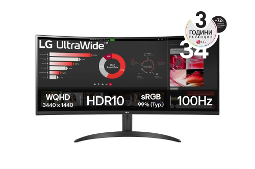Монитор LG 34WR50QK-B, 34' VA WQHD, Curved, 2008806096199527 02 