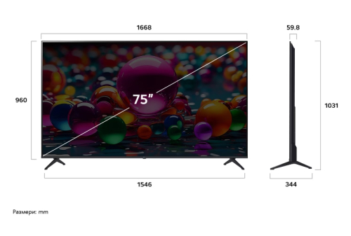 Смарт телевизор LG 75UA75006LA 75' 4K UltraHD TV 4K 3840x2160, 2008806096339275 05 