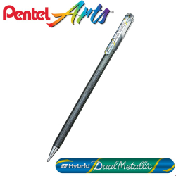 Ролер Pentel Dual Metallic 1.0 сребърен