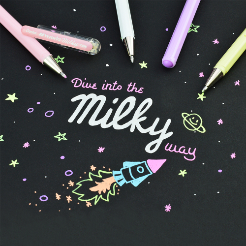 Ролер Pentel Hybrid Milky 0.8 мм лилав, 1000000000032526 06 