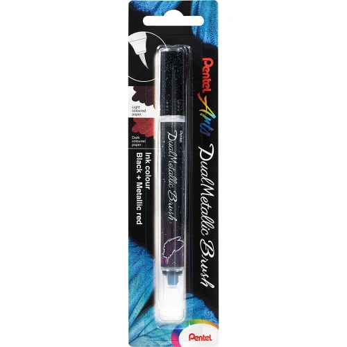 Pentel Dual Metallic brush marker bk/bl, 1000000000041355 02 