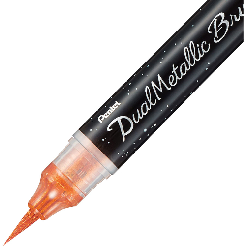 Маркер четка Pentel Dual Metallic орж/жл, 1000000000041358 03 