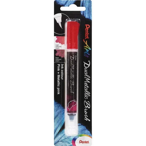Pentel Dual Metallic brush marker pink, 1000000000041359 02 