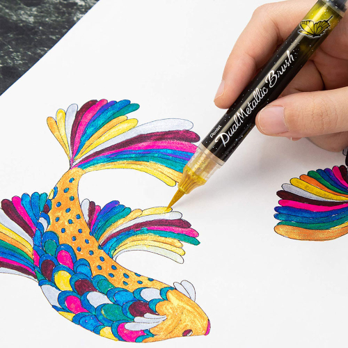 Маркер четка Pentel Dual Metallic злато, 1000000000041361 03 