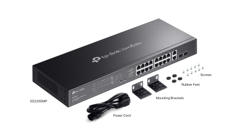 20-портов суич TP-Link Omada ES220GMP Gigabit 16 PoE+ порта, 2008885020625943 09 