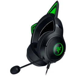 Kraken Kitty V2 - Black, Gaming headset, Kitty Ears, Stream Reactive Lighting, HyperClear Cardioid Mic