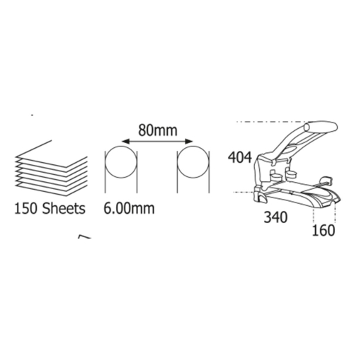 Puncher Kangaro HDP-2160N 150sh graphite, 1000000000017403 02 