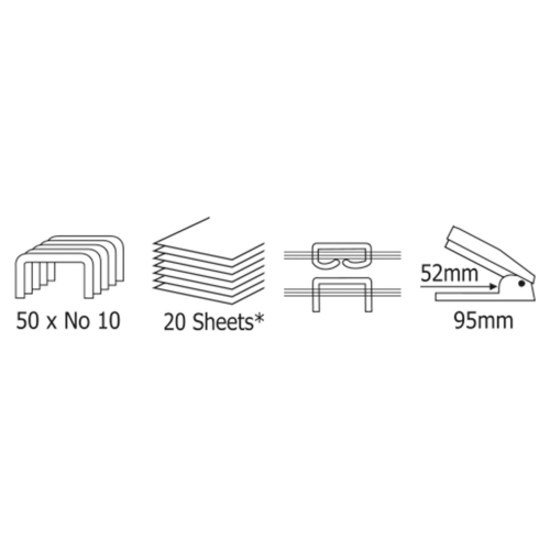 Stapler Kangaro QL10 №10 20p assorted, 1000000000017358 02 