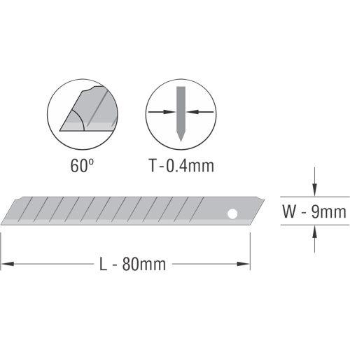 Нож резервен Kangaro малък 9мм оп10, 1000000000043870 02 
