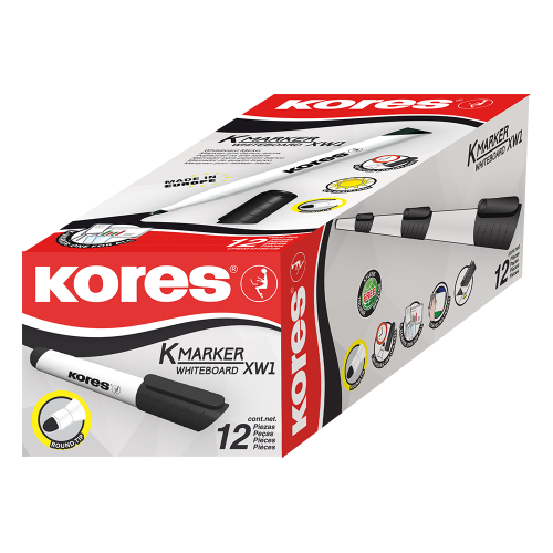 Kores XW1 Whiteboard Marker round Black, 1000000000100133 06 
