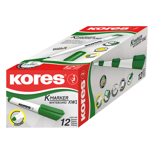 Kores XW1 Whiteboard Marker round Green, 1000000000100136 06 