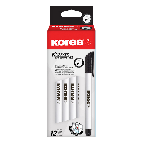 Kores Pen W1 Whiteboard Marker round blk, 1000000000050294 03 