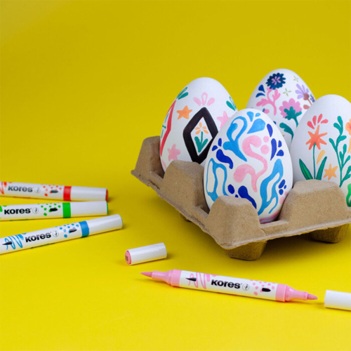 Acrylic markers KORES two tips 6 colors, 1000000000050967 05 