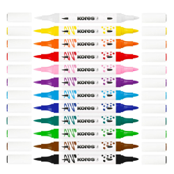 Acrylic markers KORES two tips 12 colors