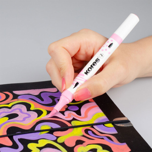 Acrylic markers KORES two tips 12 colors, 1000000000050966 05 