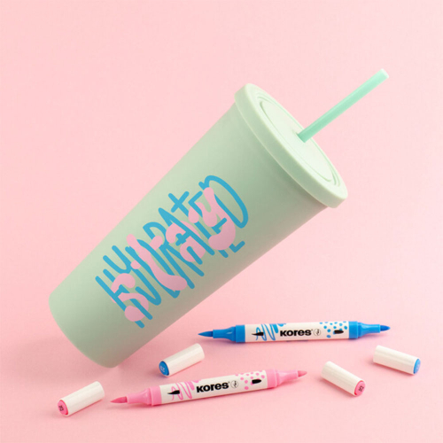 Acrylic markers KORES two tips 12 colors, 1000000000050966 06 