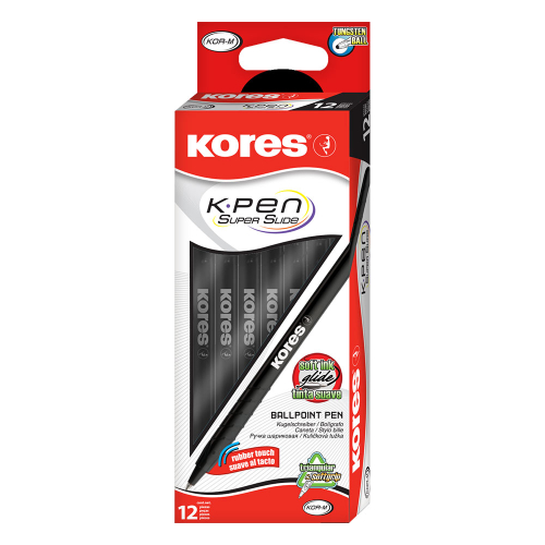 Химикалка Kores K0R-M 1.0 мм черен, 1000000000050278 03 