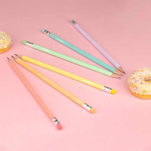 Молив Kores Pastel HB с гума асорти, 1000000000053248 02 