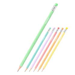 Молив Kores Pastel HB с гума асорти