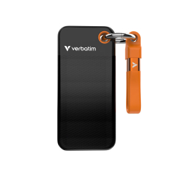 Външен твърд диск Verbatim SSD Pocket, 2TB, черен/оранжев