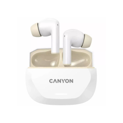 Безжични слушалки тапи Canyon Hexagon 7, бял
